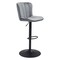 Modern Home 45.75&#x22; Gray and Black Upholstered Adjustable Swivel Bar Chair